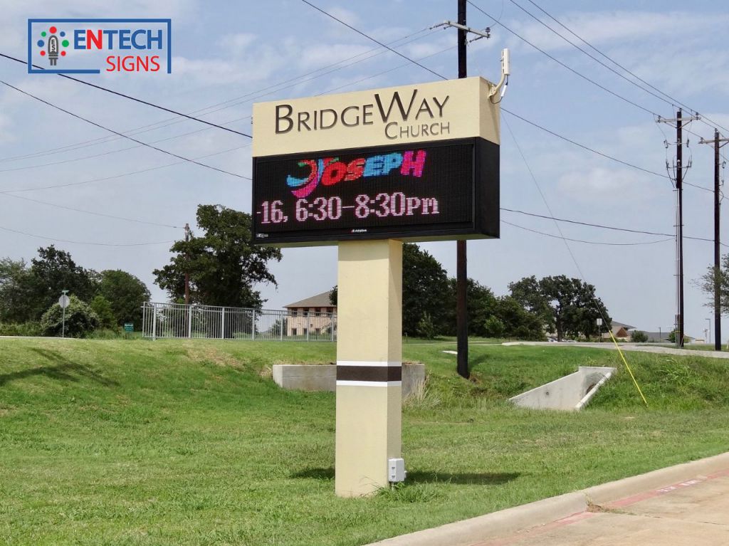 Bridgeway Church Promotes Sermons Times, Special Events and Reminders with a Vibrant Digital LED Sign!