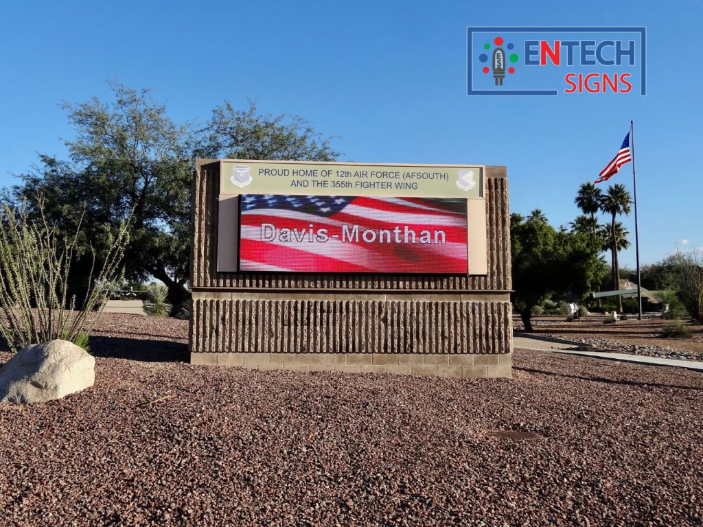 LED Signs for Airforce Bases greet employees and visitors!